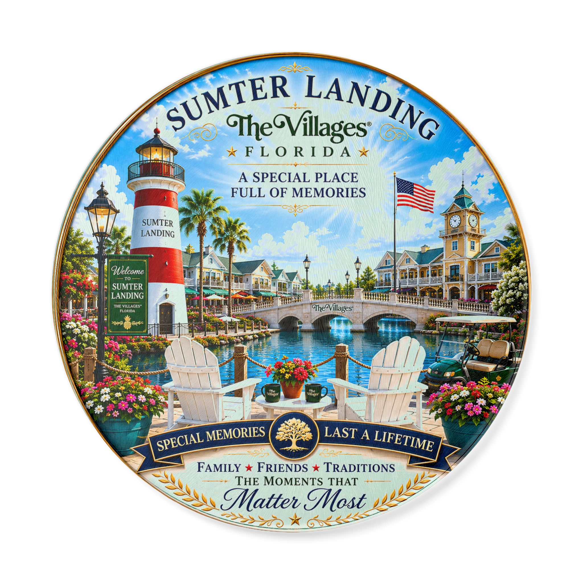 🌴⛳ Sumter Landing™ Memories Round Memory Board | $65.99 with FREE SHIPPING!