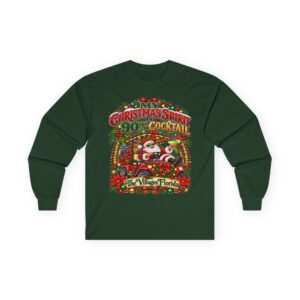 My Christmas Spirit Is 90% Cocktail Long Sleeve Shirt, The Villages Florida Christmas Santa Golf Cart Special